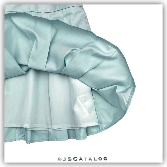 Forever 21 Light Blue Pleated High Waist Back Zipper Closure Lined Mini Skirt - - Picture 4 of 5